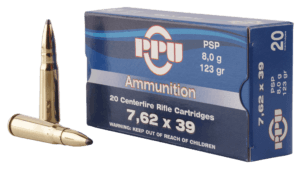 PPU PP76239P Metric Rifle 7.62x39mm 123 gr Pointed Soft Point (PSP) 20rd Box
