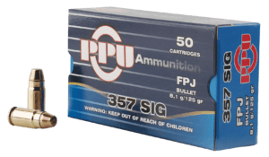 PPU PPH357S Handgun Defense 357 Sig 125 gr Flat Point Jacketed (FPJ) 50rd Box
