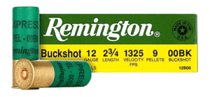 Remington Ammunition 20413 Express Buckshot 12 Gauge 2.75″ 00 Buck Shot 100 Per Box/ 2 Cs