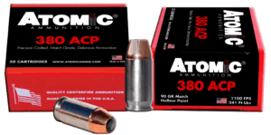 Atomic Ammunition 00453 Pistol Precision Craft 380 ACP 90 gr Hollow Point (HP) 20rd Box
