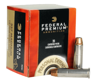 Federal P357HS1 Premium Personal Defense 357 Mag 158 gr Hydra-Shok Jacketed Hollow Point 20rd Box