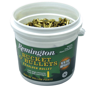 Remington Ammunition 21231 Golden Bullet Bucket O Bullets 22 LR 36 gr Plated Hollow Point 1400 Per Box/ 4 Cs
