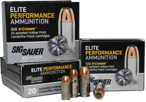 Sig Sauer E9MMA120 Elite Defense 9mm Luger 115 gr V-Crown Jacketed Hollow Point (VJHP) 20rd Box