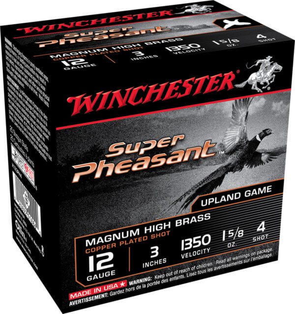 Winchester Ammo X123PH4 Super Pheasant Magnum High Brass 12 Gauge 3″ 1 5/8 oz 4 Shot 25rd Box