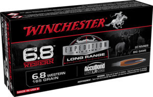 Winchester Ammo X68WLF Copper Impact 6.8 Western 162 gr Copper Extreme Point 20 Bx/ 10 Cs (Lead Free)