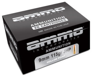 Ammo Inc 9115JHPA20 Signature Self Defense 9mm Luger 115 gr Jacketed Hollow Point (JHP) 20rd Box