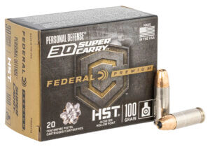 Federal P30HST1S Premium Personal Defense 30 Super Carry 100 gr HST Jacketed Hollow Point 20 Bx/ 10 Cs