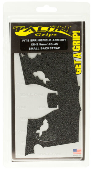 Talon Grips 207R Adhesive Grip  Textured Black Rubber for Springfield XD-S 9 40 45 with Small Backstrap