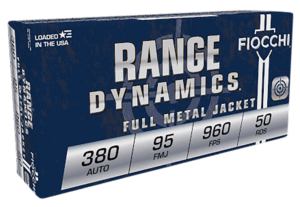 Fiocchi 380AP Range Dynamics Pistol 380 ACP 95 gr Full Metal Jacket (FMJ) 50rd Box